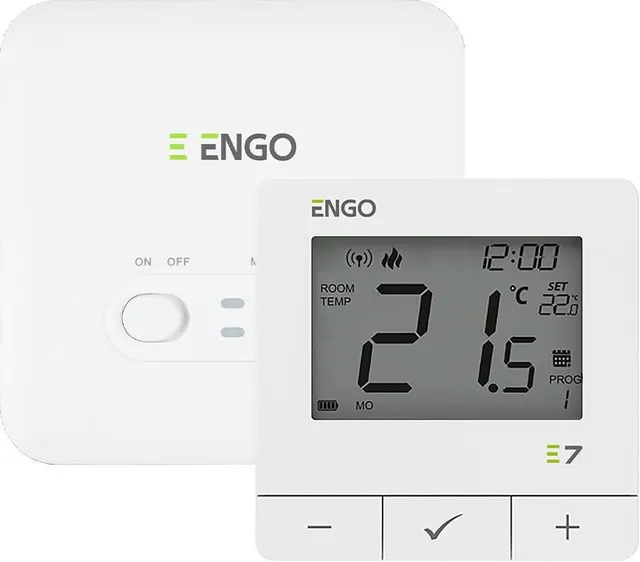 Programowany bezprzewodowy regulator temperatury ENGO Controls E7-RFW biały