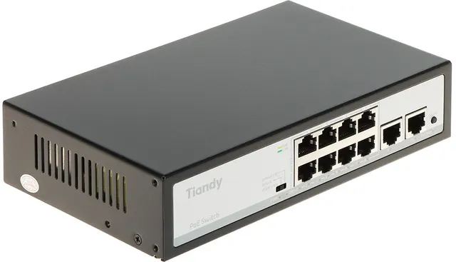 SWITCH POE TC-P3S010 SPEC:F/0820/AT/90 8-PORTOWY + 2X UPLINK TIANDY