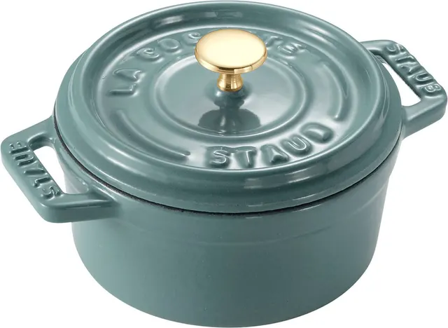STAUB MINI COCOTTE Mini garnek żeliwny okrągły 250 ml eukaliptusowy