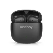 Niceboy Beans 4 POP czarne / Słuchawki bezprzewodowe z mikrofonem / Bluetooth 5.4 / IPX4 / etui ładujące
