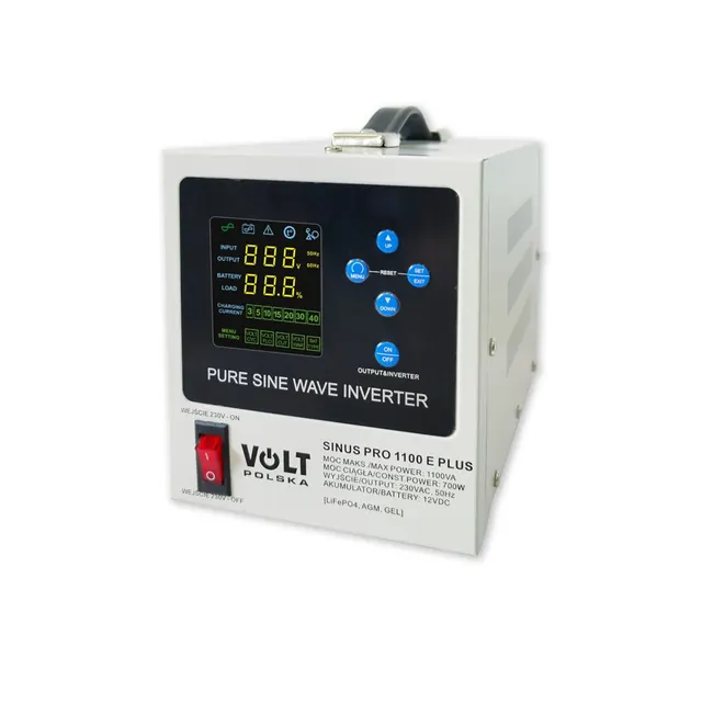 Przetwornica VOLT POLSKA SINUSPRO 1100E PLUS 12/230V (700/1100W) [AGM GEL LiFePO4