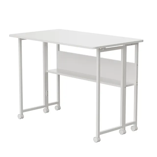 Składane biurko / stolik Maclean białe mobilne 100x58cm max. 50kg MC-126 W