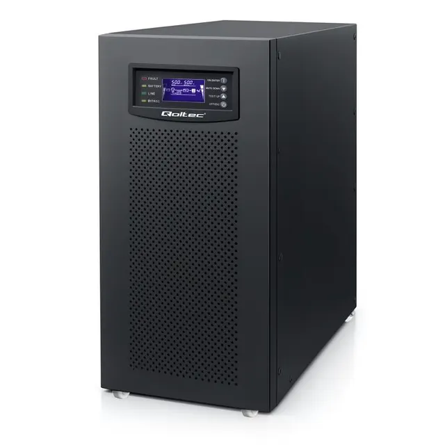 Qoltec Zasilacz awaryjny UPS 3- fazowy, 10kVA, LCD, EPO, USB, SNMP, On-line, High frequency