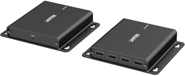 Unitek Przedłużacz USB-C na 4× USB-A przez Ethernet zasięg do 150 m 480Mbps