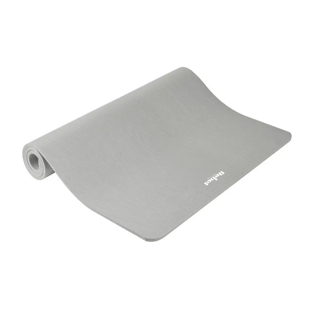 Mata gimnastyczna do ćwiczeń joga pilates fitness 190x115cm grubość 2cm materiał NBR szara REBEL ACTIVE