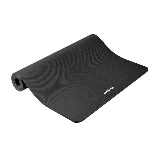 Mata gimnastyczna do ćwiczeń joga pilates fitness 190x115cm grubość 2cm materiał NBR czarna REBEL ACTIVE