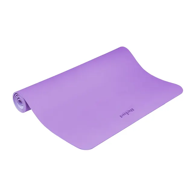 Mata gimnastyczna do ćwiczeń joga pilates fitness 200x115cm grubość 1cm materiał TPE fioletowa REBEL ACTIVE