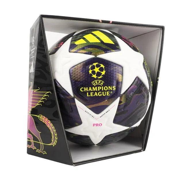 Piłka nożna adidas UCL 25/26 Final Pro JX9077 5 fioletowo-biała