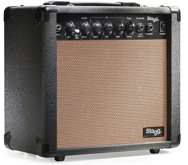 Stagg 15 AA DR EU - combo do gitary akustycznej 15 W RMS z pogłosem