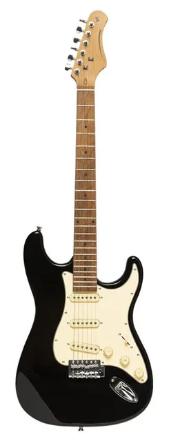 Stagg SES-55 BLK - czarna gitara elektryczna SSS przetworniki Alnico