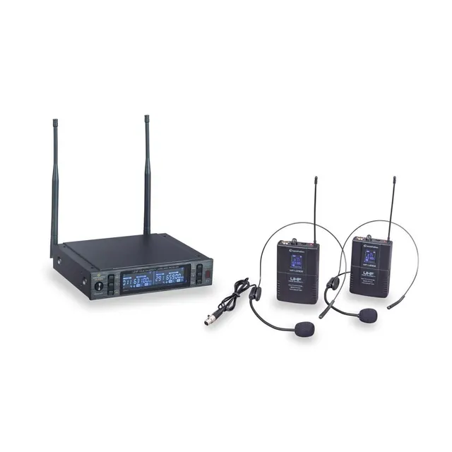 Soundsation WF-U2302PP - podwójny system UHF 630-660 MHz z dwoma mikrofonami nagłownymi i nadajnikami bodypack