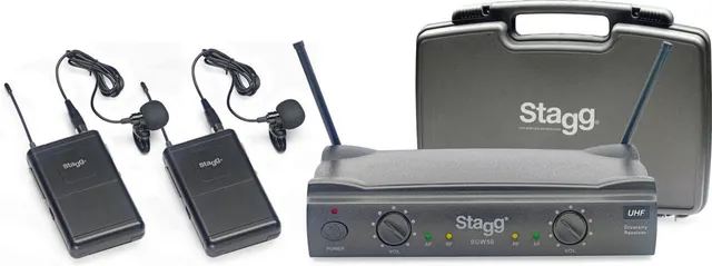 Stagg SUW 50 LL EG EU - system bezprzewodowy UHF 2 mikrofony krawatowe