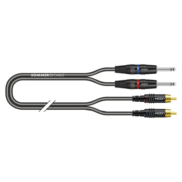 Sommer Cable ONH0-0100-SW SC-Onyx - kabel stereo 2 x jack 6 3 mm mono na 2 x RCA 1 m