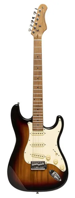 Stagg SES-55 SNB - gitara elektryczna w kolorze sunburst SSS przetworniki Alnico