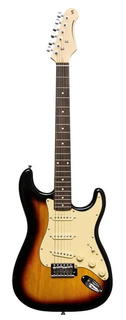 Stagg SES-30 SNB - gitara elektryczna SSS paulownia 21 progów sunburst
