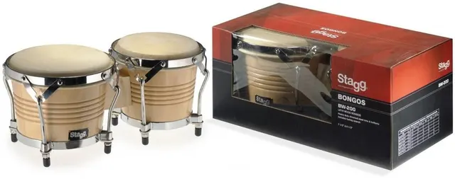 Stagg BW-200-N - drewniane bongosy 6 5” i 7 5” naturalny kolor