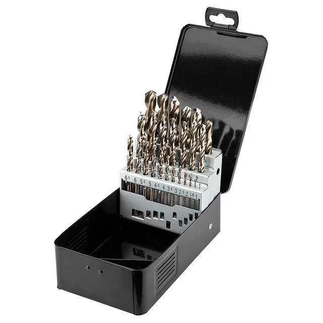 Wiertła do metalu HSS-Co 1.0-13.0 mm zestaw 25 szt.