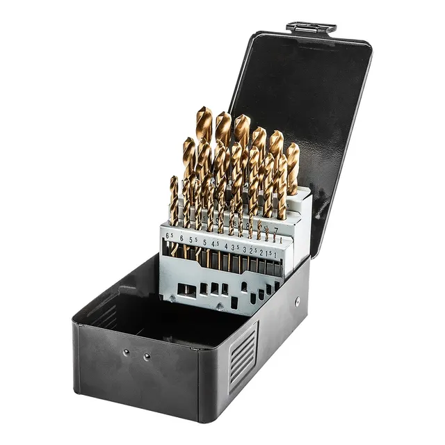 Wiertła do metalu HSS-TiN 1.0-13.0 mm zestaw 25 szt., 1–13 mm, 25 szt.