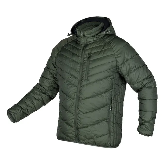 Kurtka Mix&Match pikowana puchowa lekka oliwkowo-czarna rozmiar XL
