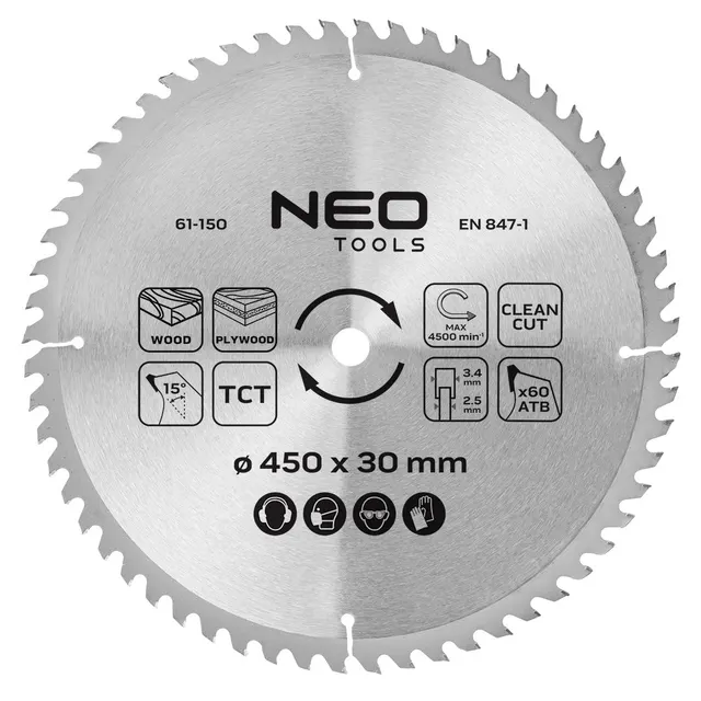 Tarcza do pilarki widiowa 450 x 30 mm 60 zębów