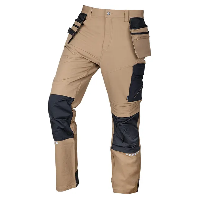 Spodnie robocze Mix&Match 4 way stretch z kaburami Cordura beżowo-czarne rozmiar XL