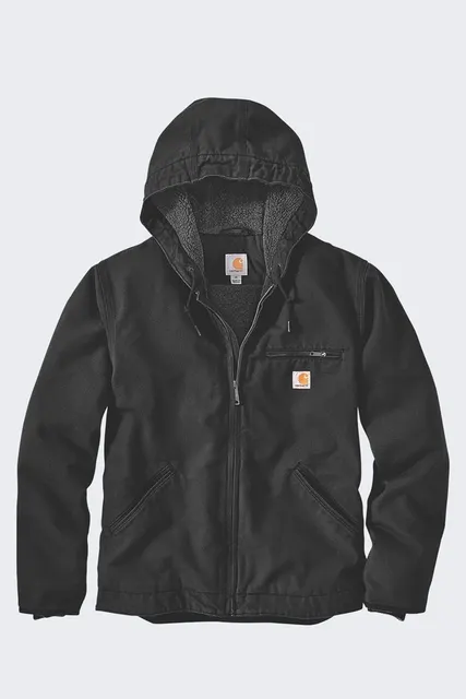 Kurtka Carhartt Washed Duck Sherpa Lined Black, czarny