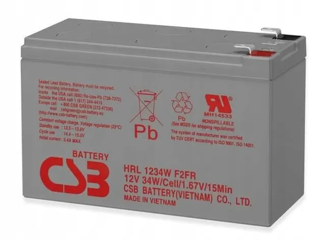 Akumulator żelowy CSB HRL1234WF2 12V 9Ah Long Life (8l)
