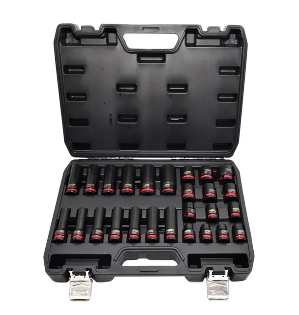 AWTOOLS ZESTAW NASADEK UDAROWYCH 1/2 26cz./10-24mm/ KRÓTKIE I DŁUGIE BLACK LINE