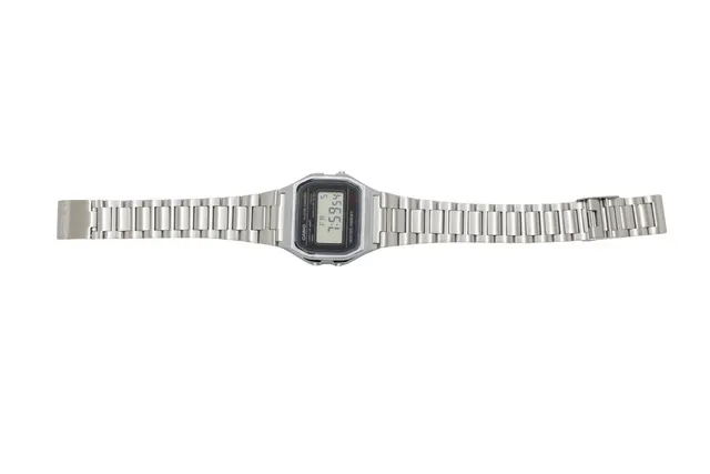 Zegarek cyfrowy CASIO A158WA unisex Vintage z bransoletą ze stali nierdzewnej srebrny