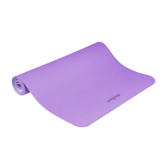 Mata gimnastyczna do ćwiczeń joga pilates fitness 200x90cm grubość 1cm materiał TPE fioletowa REBEL ACTIVE