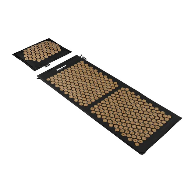 Mata zdrowotna ECO z kolcami do akupresury z poduszką 110x42cm XL złote kolce Rebel Active