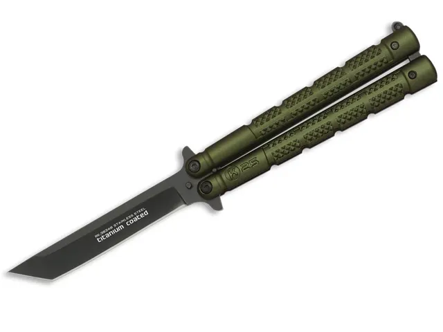 Nóż motylek K25 36249 Balisong Green