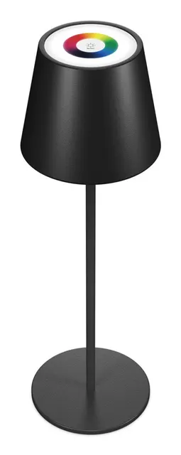 RealPower LED-RGB Tischlampe dimmbar mit Akku schwarz