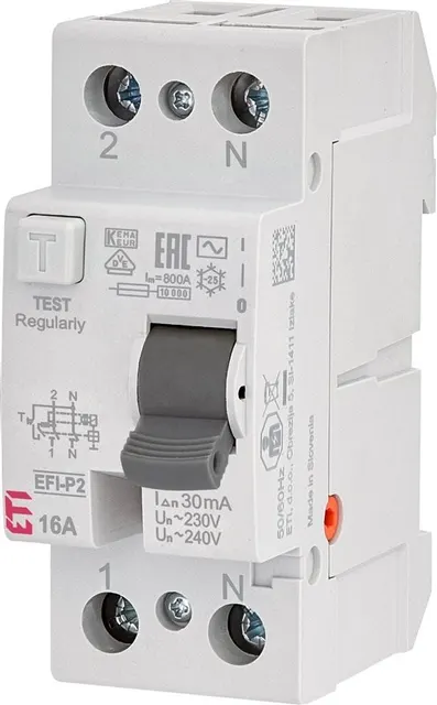 RELAY CURR LEAK 2P 16 A 30 MA EFI-P2