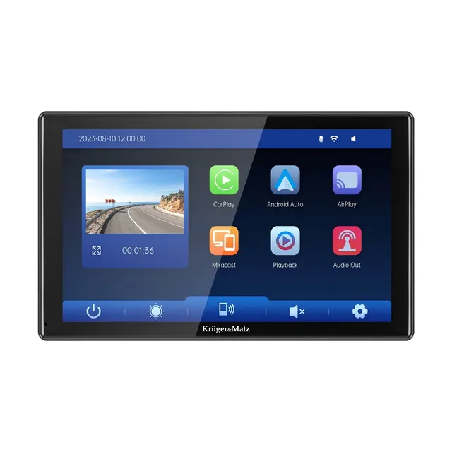 Stacja multimedialna 9 Android Auto Apple Carplay z DVR i kamerą cofania Kruger&Matz