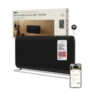 Mill Invisible Smart WiFi Panel heater G4, PA1500WIFI4A, Panel Heater, 1500 W, Suitable for rooms up to 18-22 m2, Black, IPX4