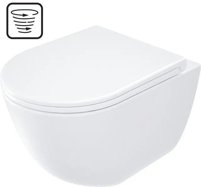 Miska WC z deską bezkołnierzowa - spłukiwanie wirowe (CGND6ZPW)