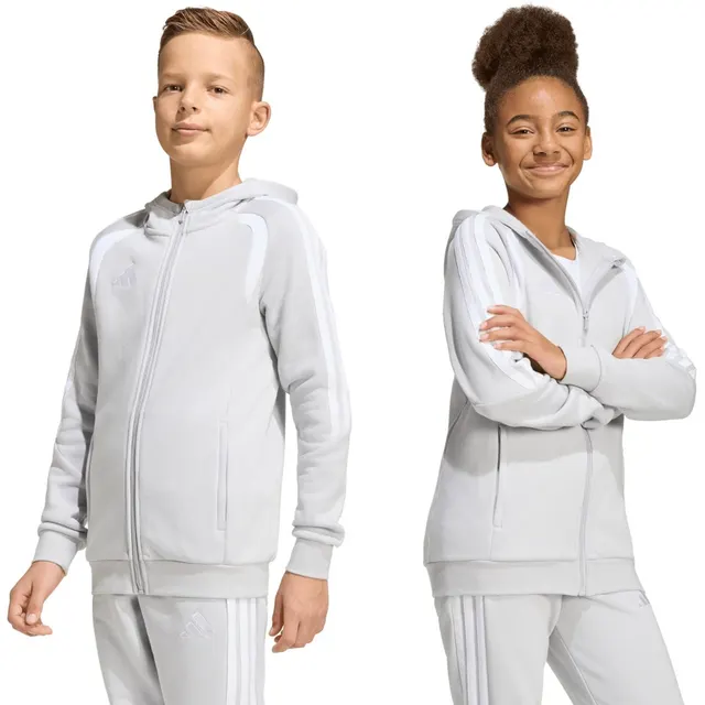 Bluza dla dzieci adidas Tiro 26 League Sweat Full Zip Hoodie szara KF3323 140cm