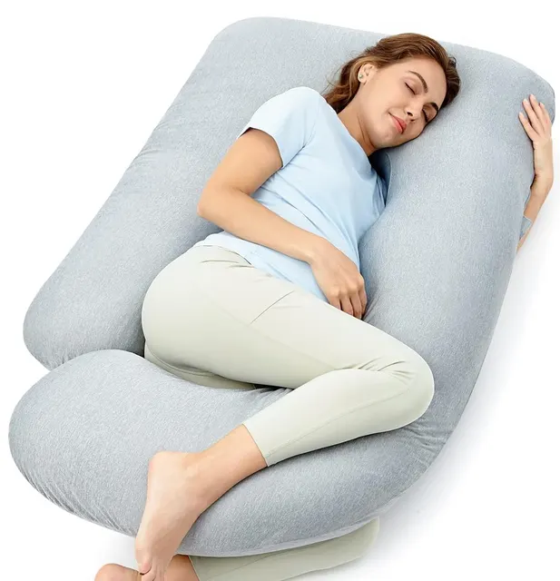 Momcozy PP102 Szara, Poduszka ciążowa w kształcie litery U