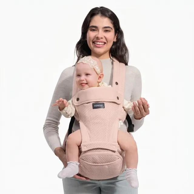 Momcozy Baby Carrier HC002, Nosidełko z siedziskiem biodrowym, Kolor różowy