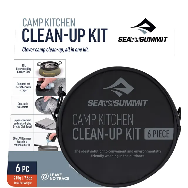 Zestaw do sprzątania SEA TO SUMMIT Camp Kitchen Clean Up Kit - 6 elementów z płynem 6