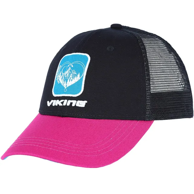 Czapka damska VIKING Terra czarno różowa one size