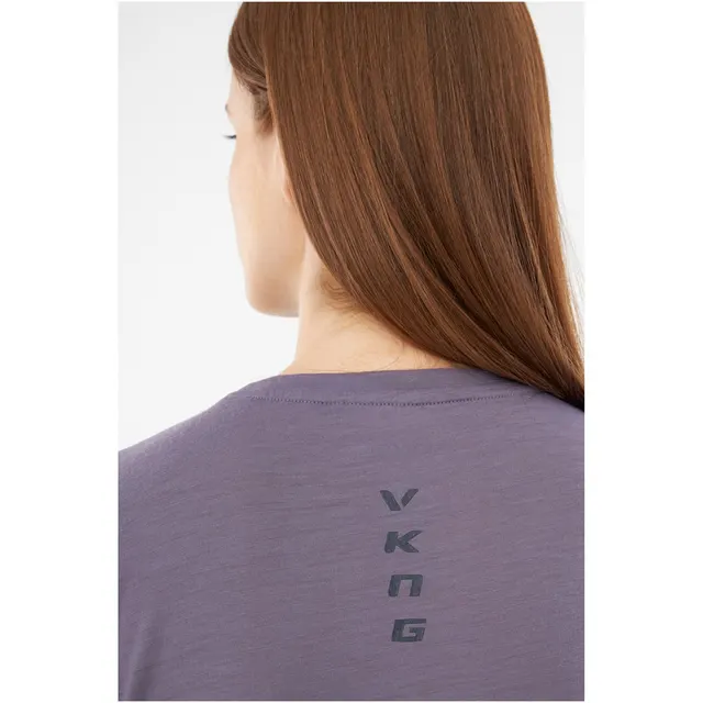 T-shirt damski VIKING Salen Lady Merino purpurowy XL