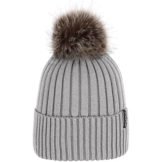 Czapka damska VIKING Hana Pompon Life Style szara one size