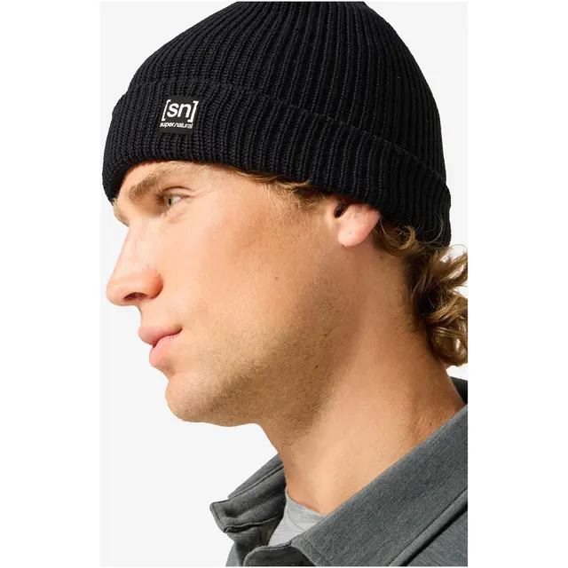 Czapka SUPER.NATURAL MERINO BASIC BEANIE czarna one size