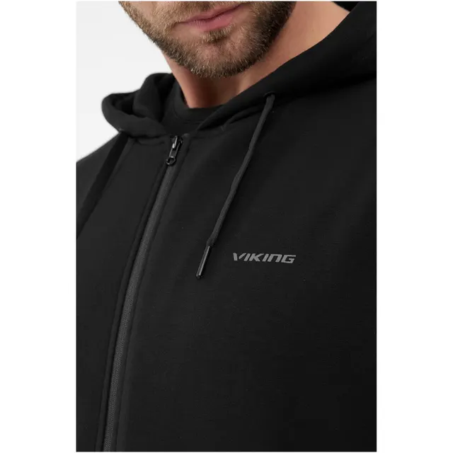 Bluza męska VIKING Team Wear Man Bamboo rozpinana z kapturem czarna XL