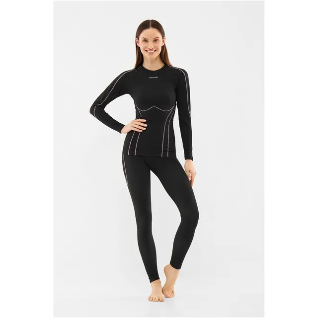 Bielizna damska VIKING Etna 2.0 Lady Set Bamboo czarno-fioletowa XXL