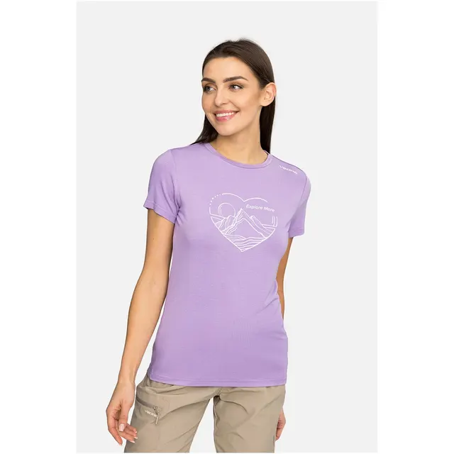 T-shirt damski VIKING Lenta Bamboo Light Lady fioletowy XS