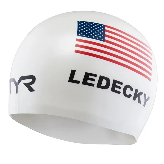 Czepek pływacki TYR Usa silc cap ledecky one size, biały
