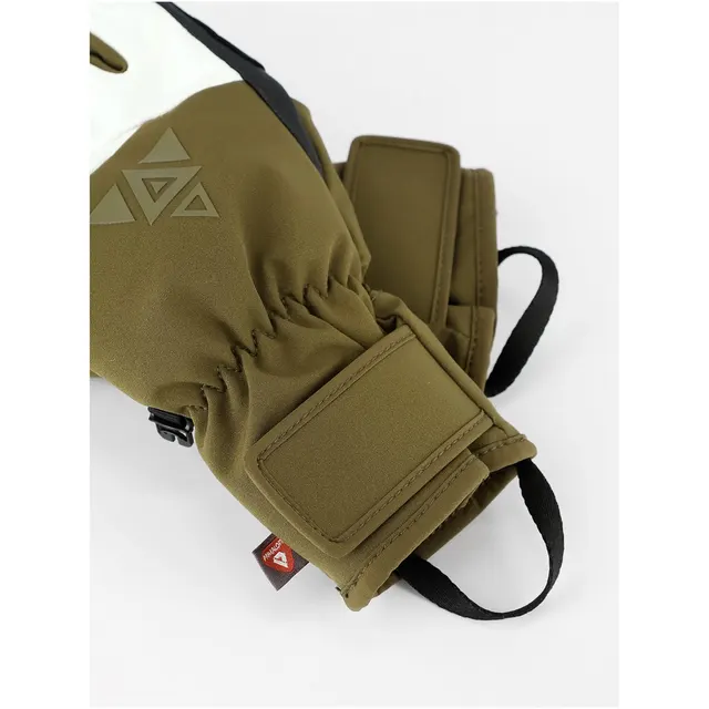 Rękawice narciarskie dla dorosłych Viking Norvik Pro Pipe khaki z białą skórą 7